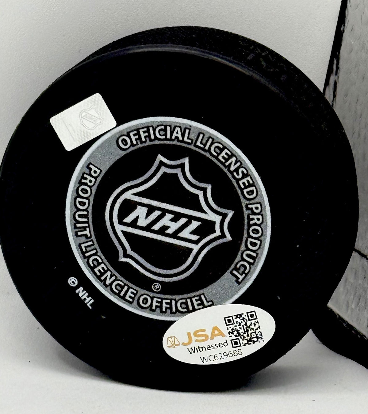 Eddie Olczyk signed Chicago Blackhawks 2013 Stanley Cup Champs Puck JSA Witness
