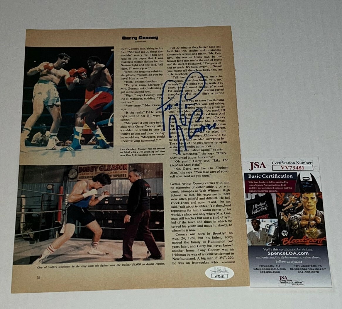Gerry Cooney signed Boxing Magazine Page autographed 7 JSA