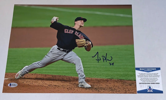 Zach Plesac signed Cleveland Indians 11x14 photo #8 Beckett Witnessed