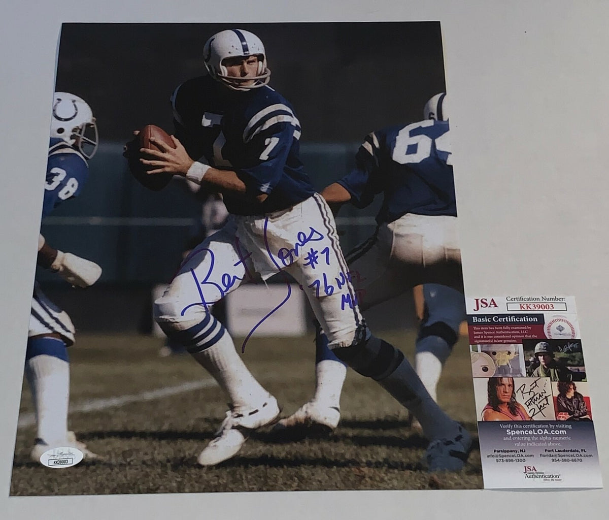 Bert Jones signed Baltimore Colts 11x14 photo autographed W/ 76 MVP Inscr. JSA