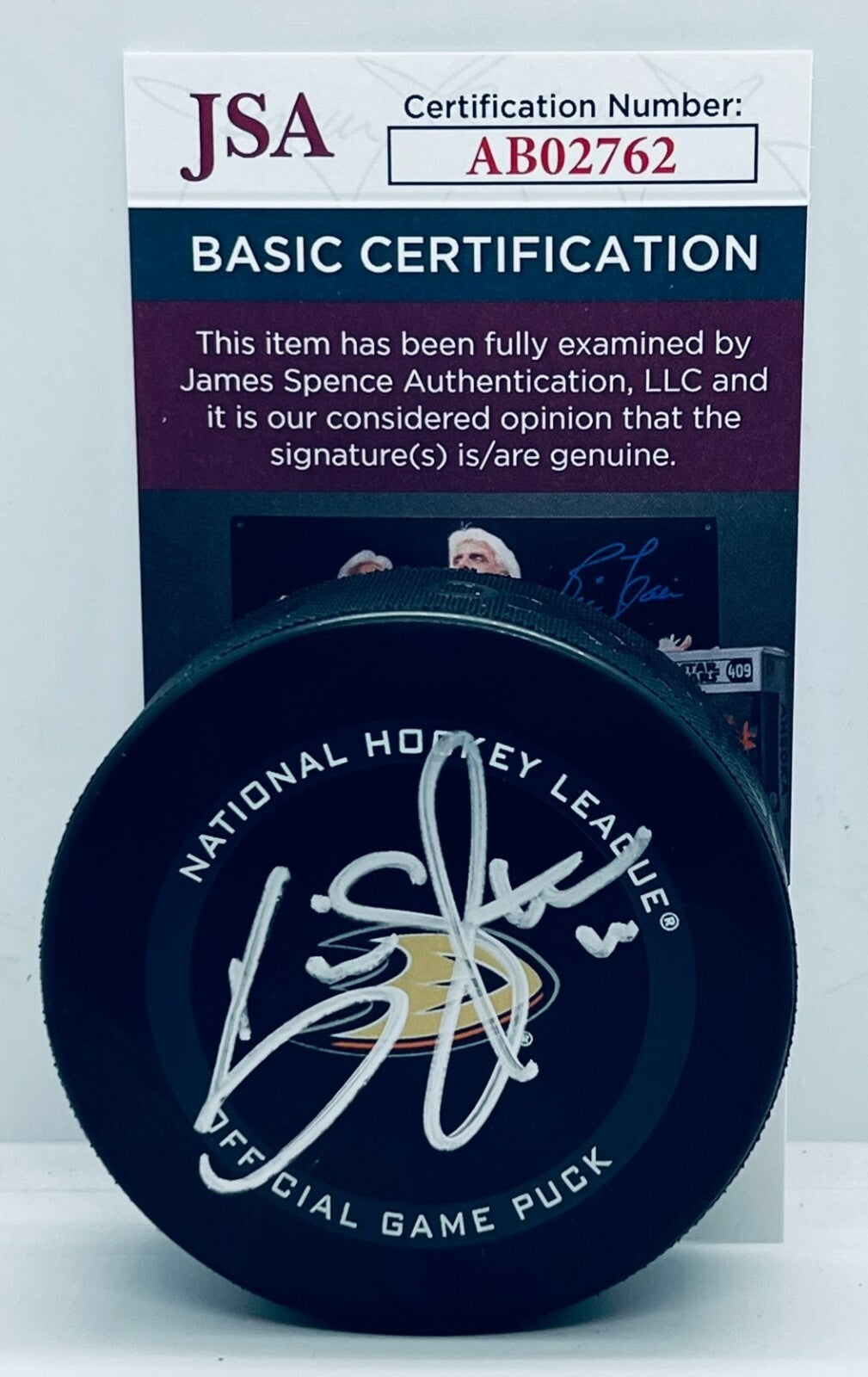 Kevin Shattenkirk signed Anaheim Ducks Official Game Puck autographed JSA