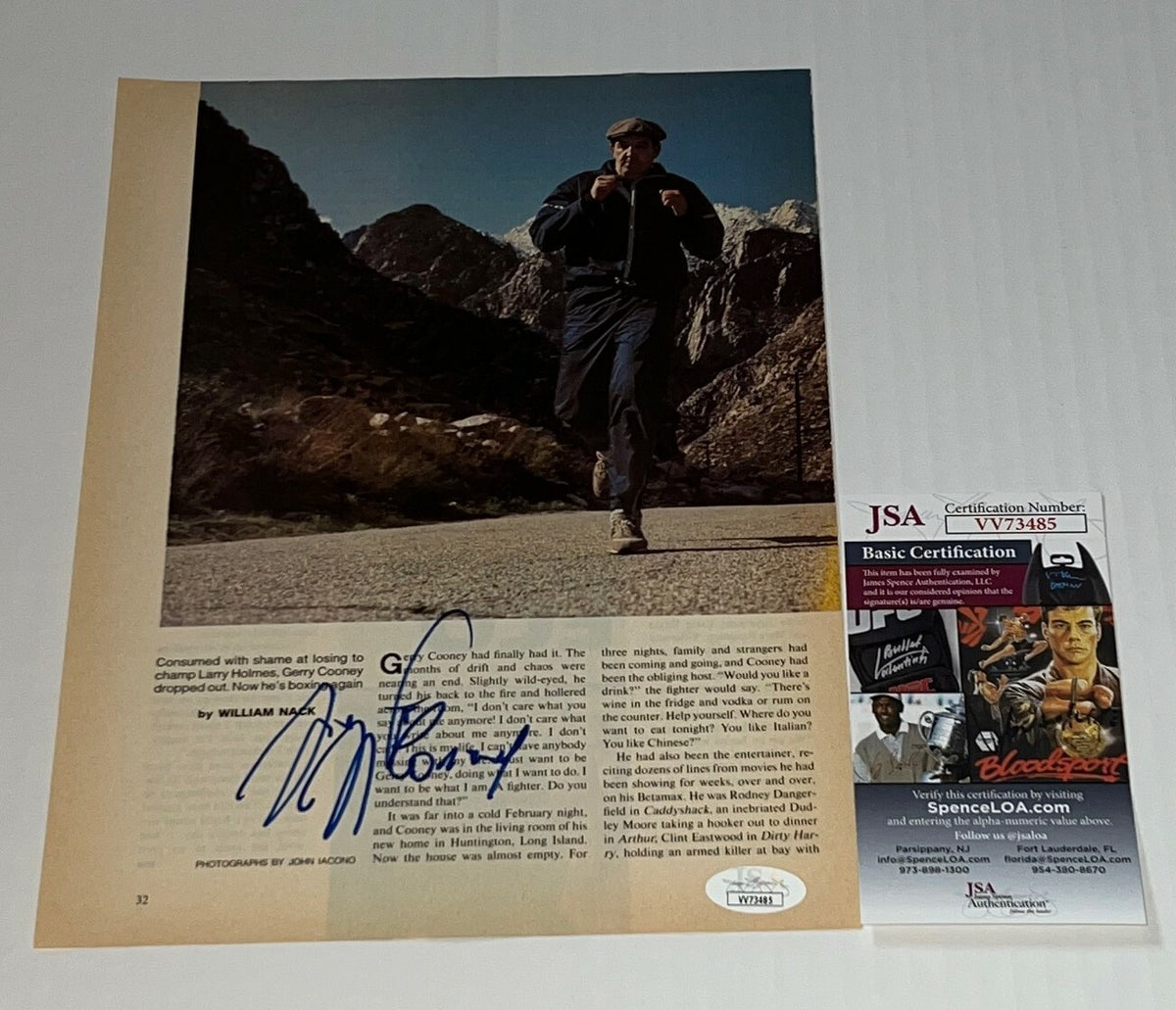 Gerry Cooney signed Boxing Magazine Page autographed 3 JSA