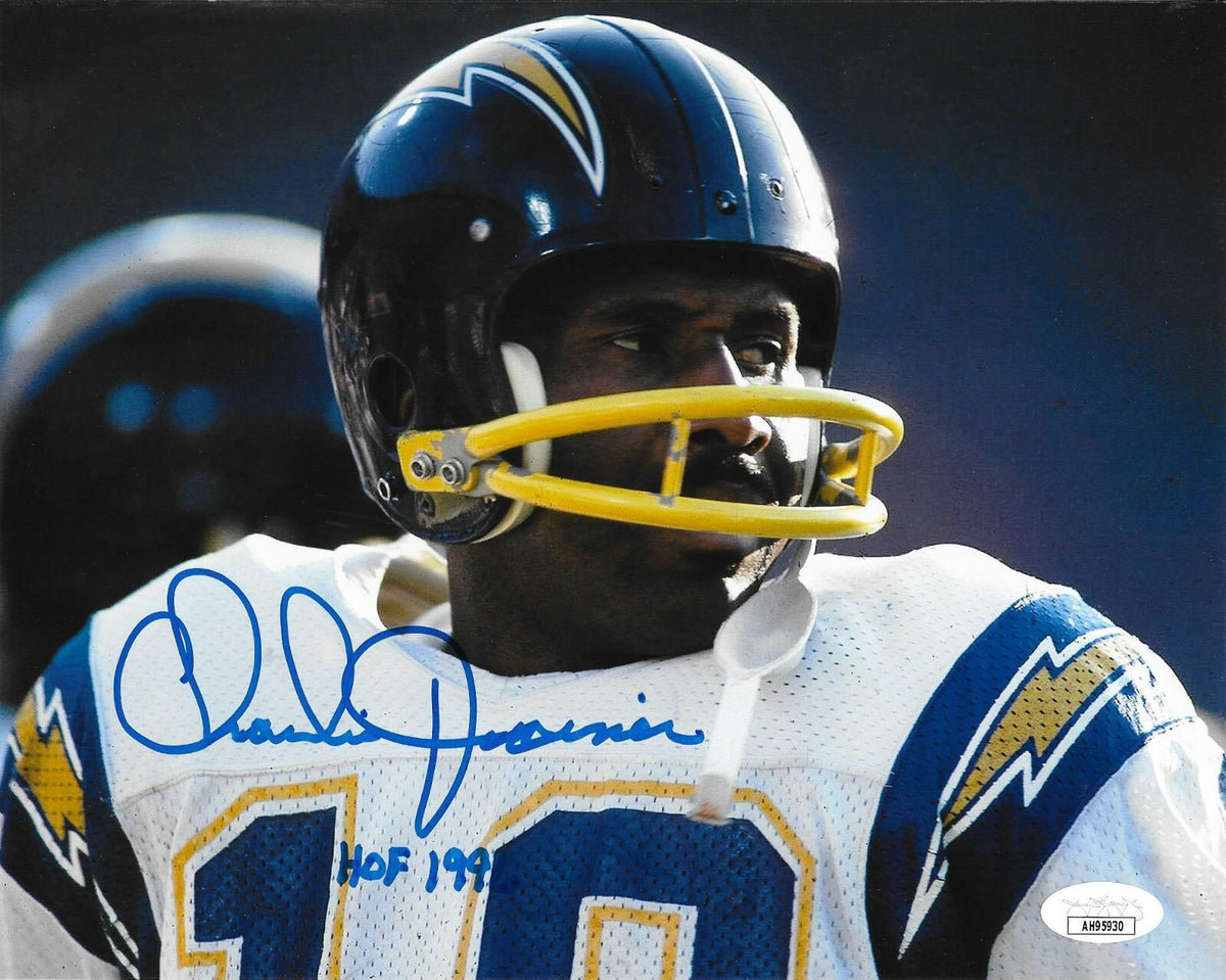 Charlie Joiner signed San Diego Chargers 8x10 photo W/ HOF Inscription #6A JSA