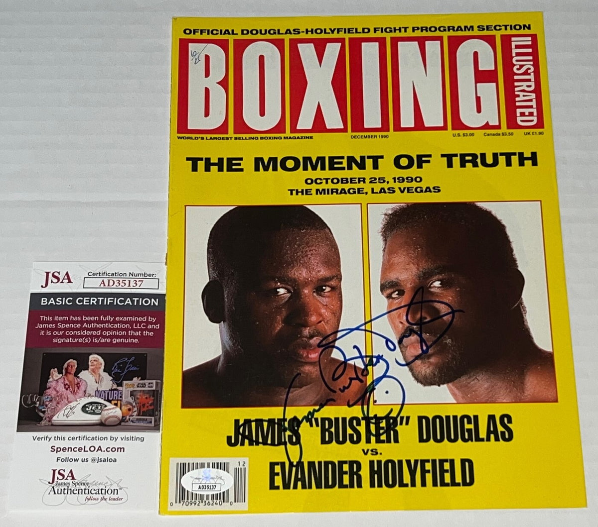 Buster Douglas signed Magazine Page Boxing Champ autographed 5 JSA