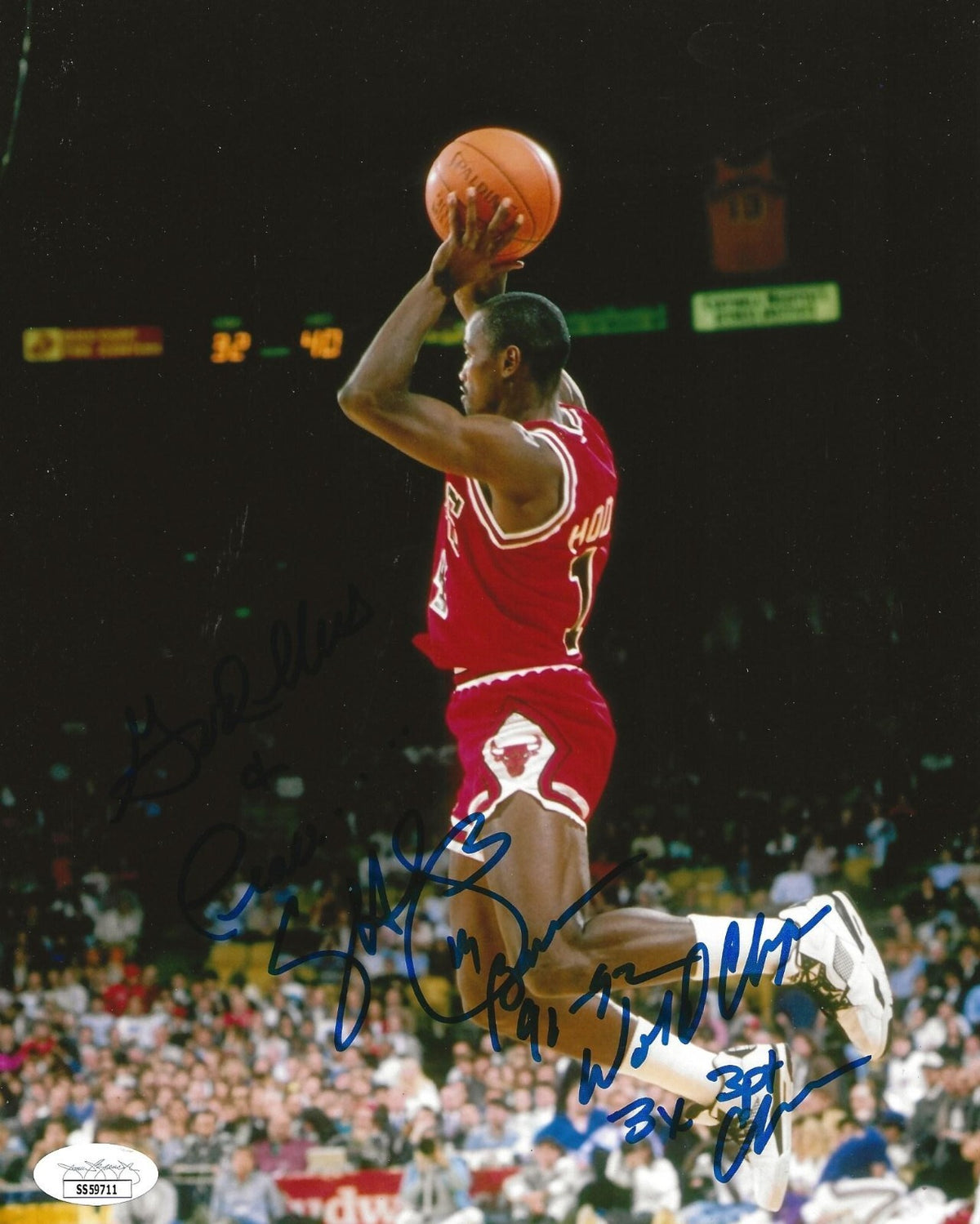 Craig Hodges signed Chicago Bulls 8x10 photo autographed W/ Inscription JSA