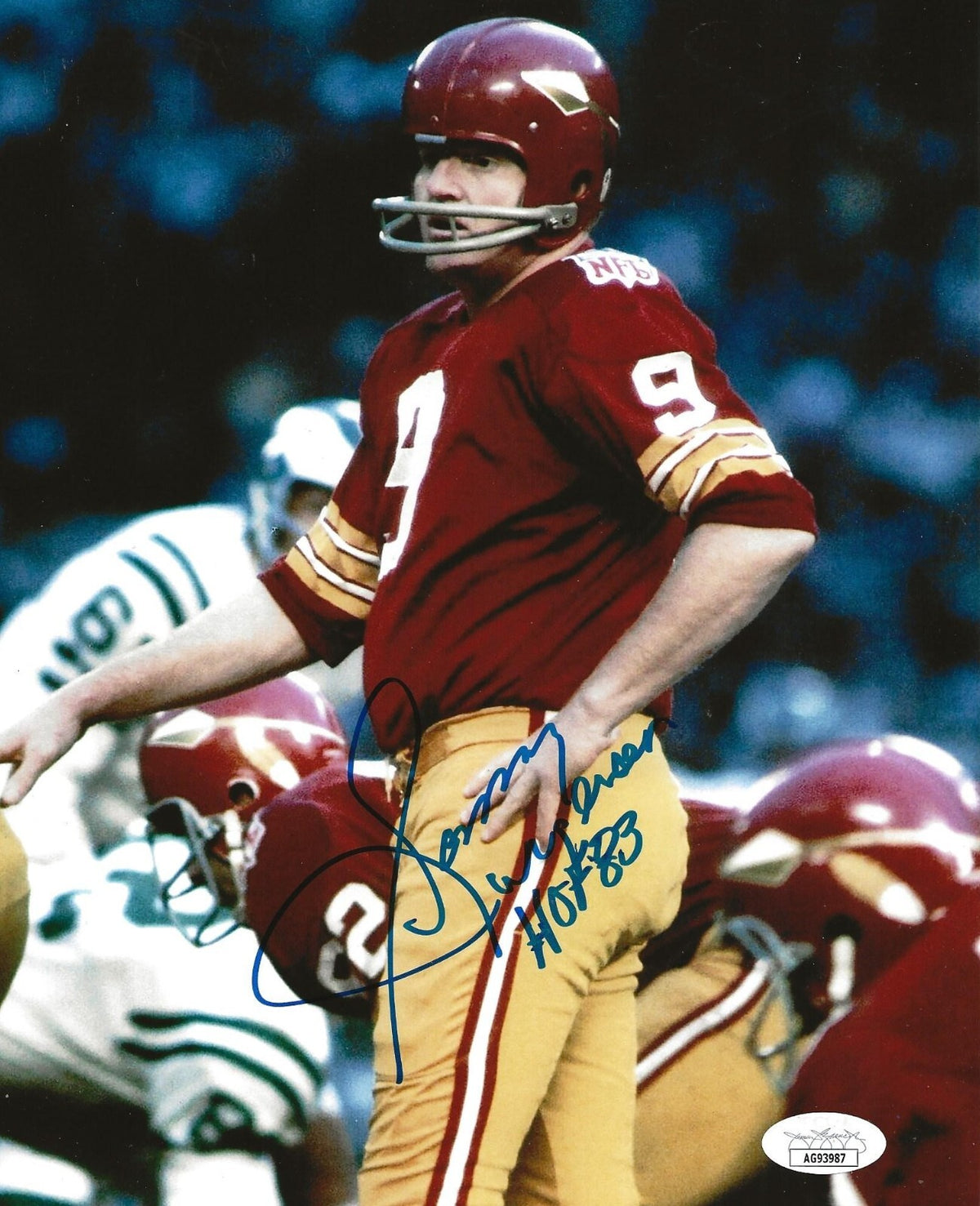 Sonny Jurgensen signed Washington Redskins 8x10 photo W/ HOF Inscription 6 JSA