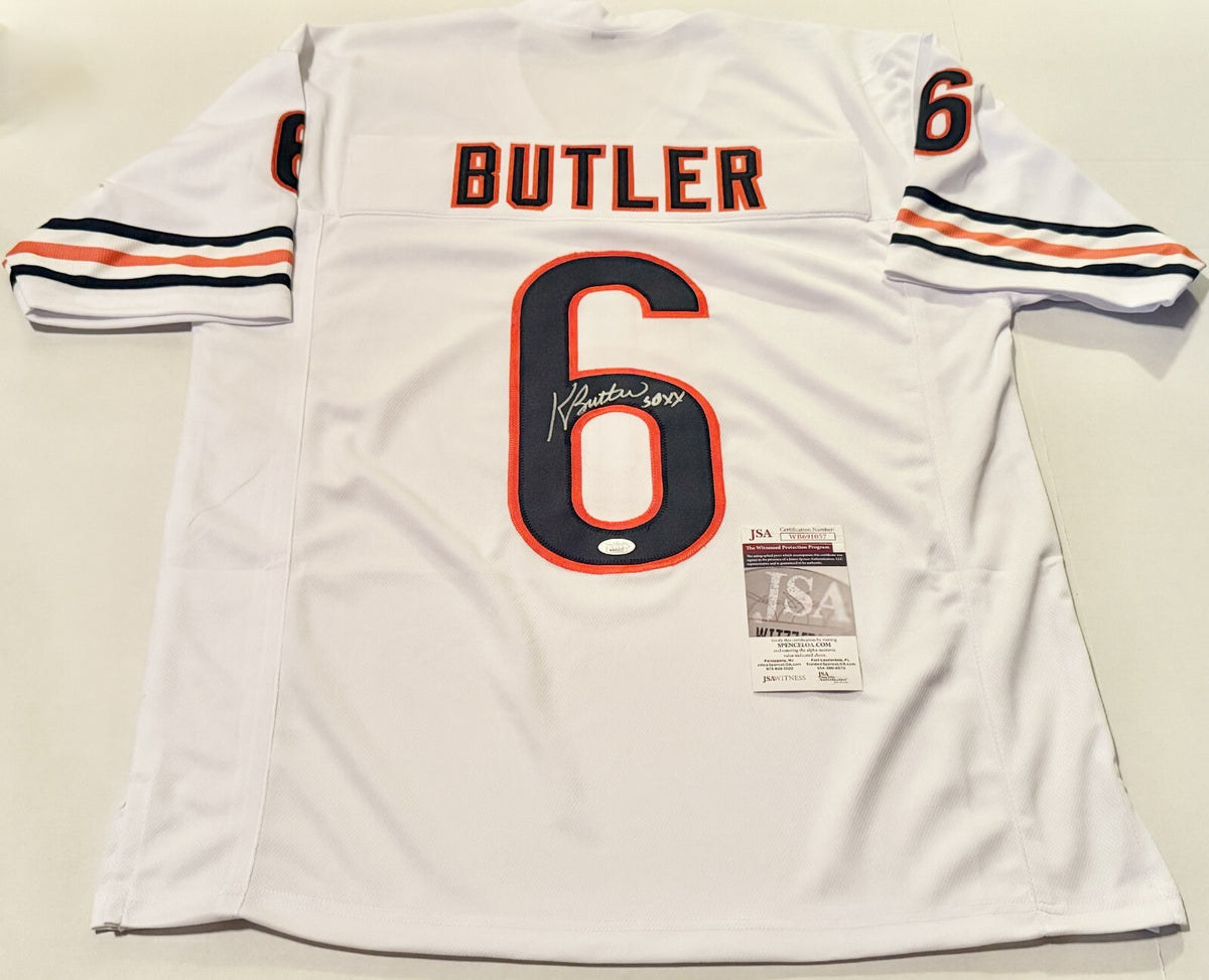 Kevin Butler Chicago Bears signed White Custom jersey W/ SB XX JSA Witnessed