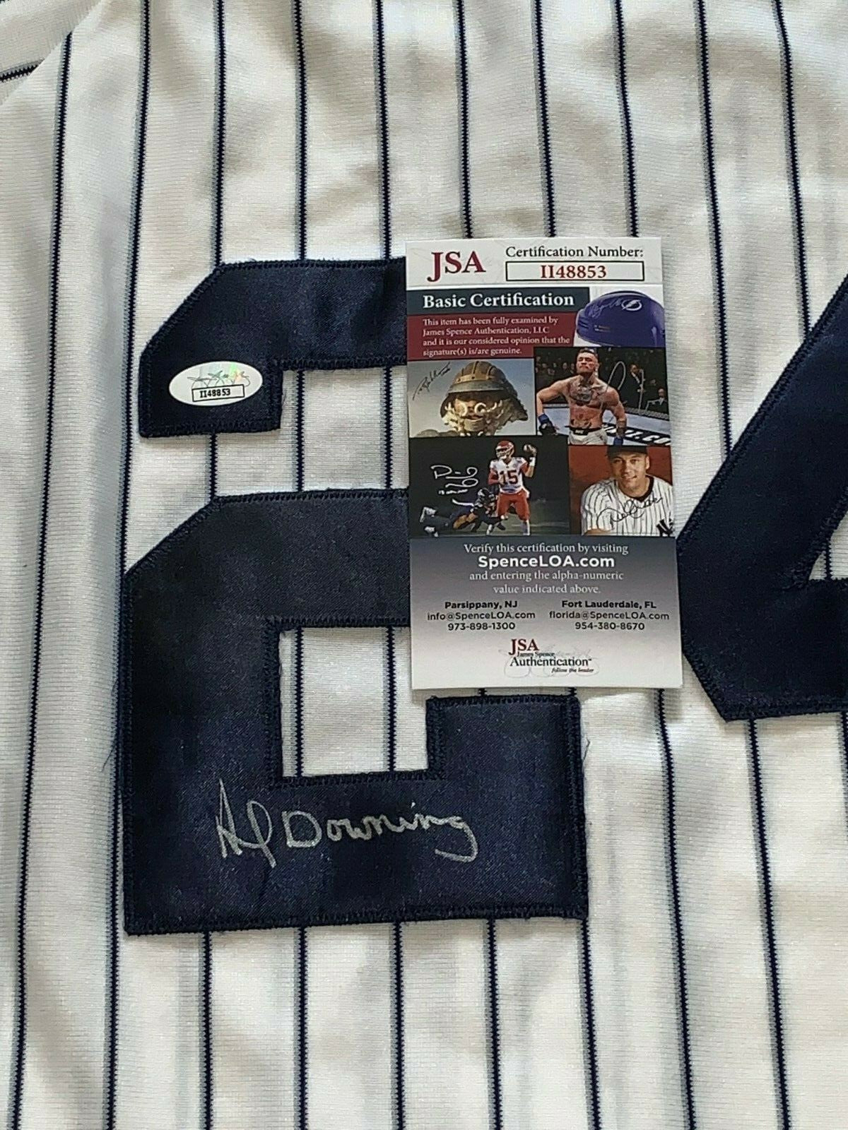Al Downing signed New York Yankees jersey autographed JSA