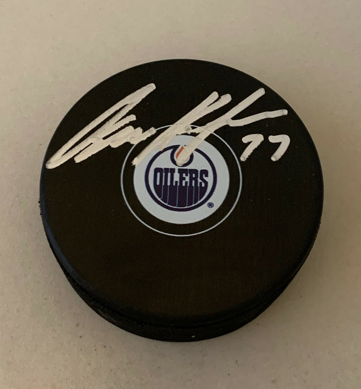 Oscar Klefbom signed Edmonton Oilers Puck autographed 