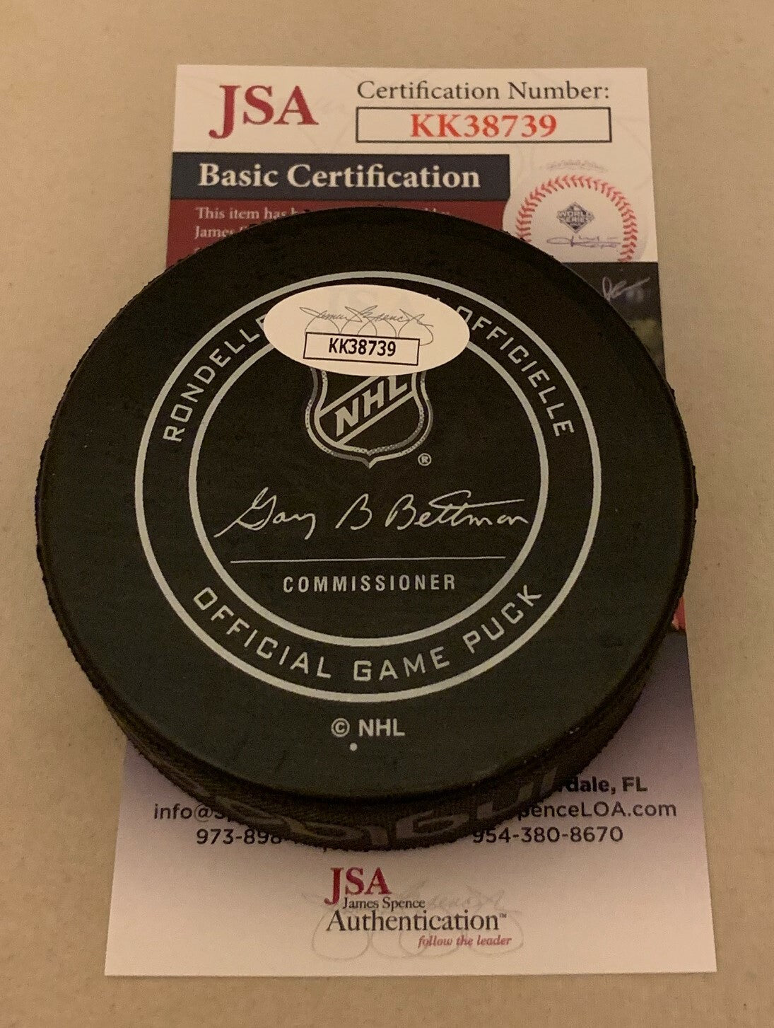 Will Butcher signed New Jersey Devils Official Game Puck autographed JSA