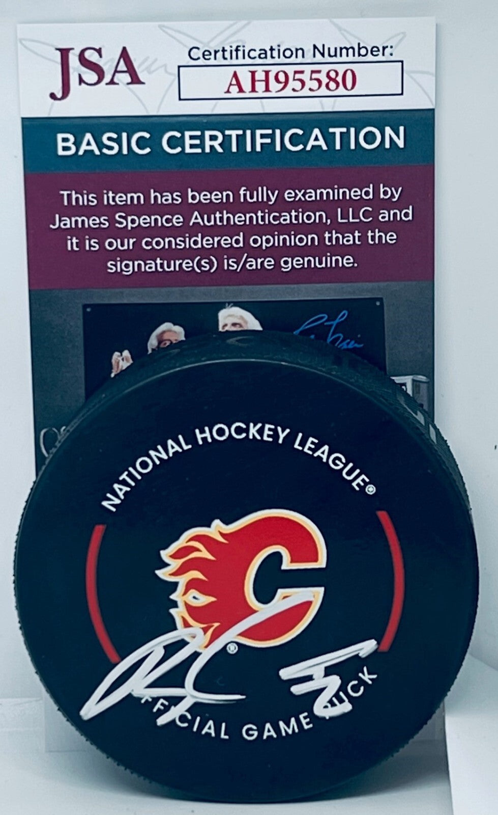 Blake Coleman signed Calgary Flames Official Game Puck autographed JSA