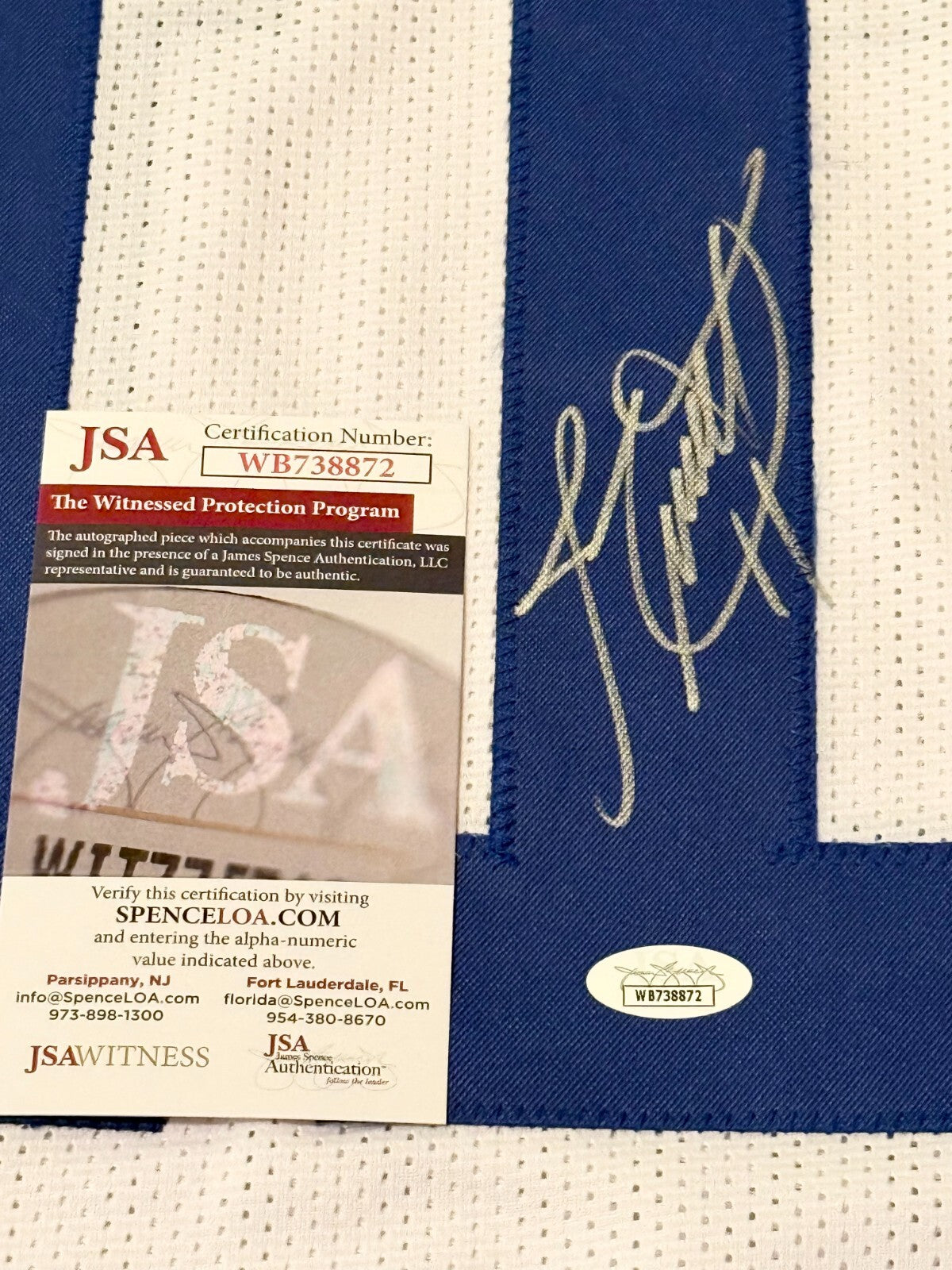Jim Everett Los Angeles Rams signed White Custom jersey autographed JSA Witness