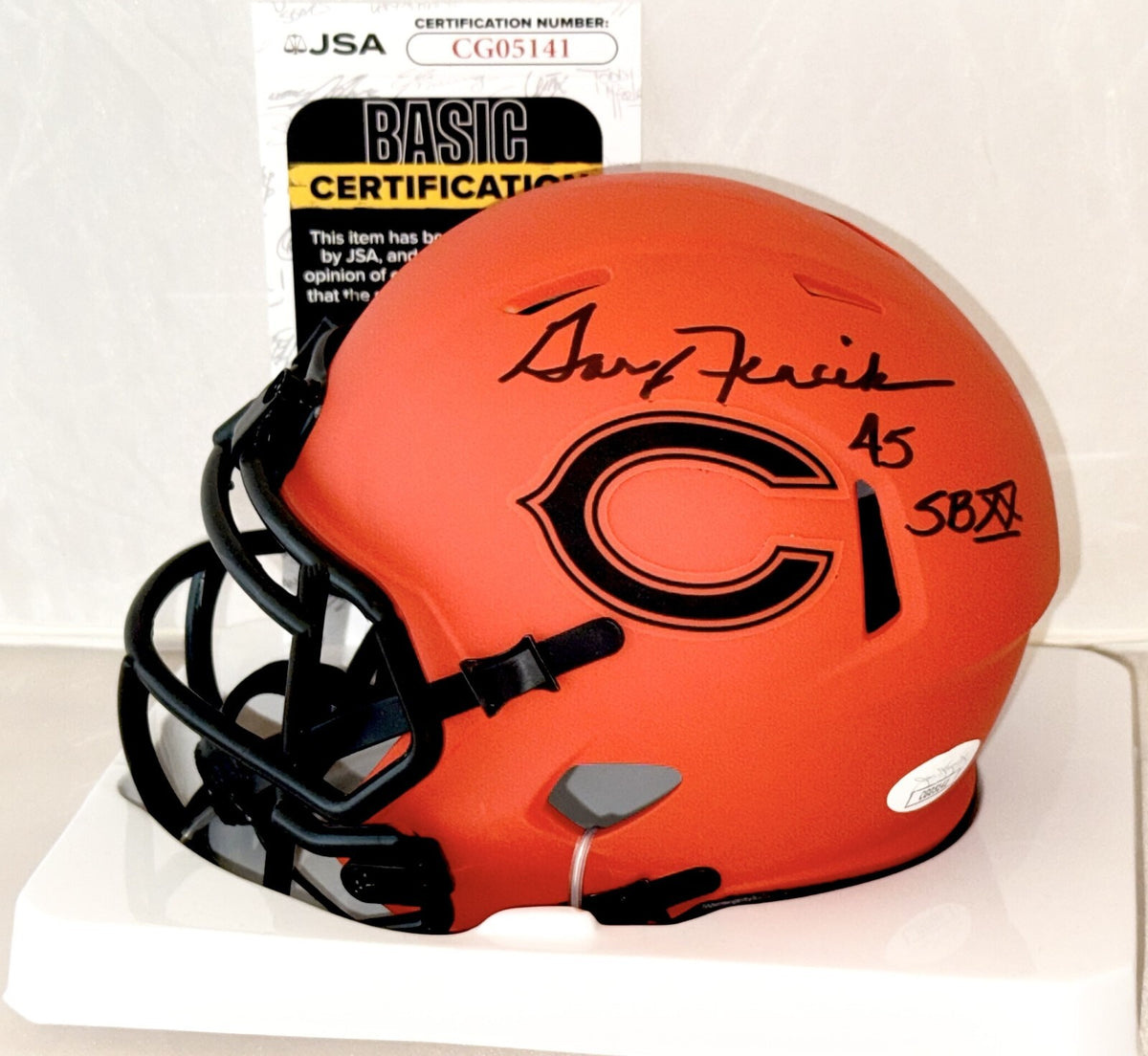 Gary Fencik signed Chicago Bears Rave mini helmet autographed W/ Inscription JSA
