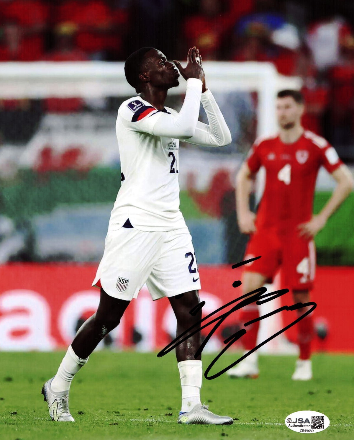 Timothy Weah signed Team USA Soccer 8x10 photo autographed World Cup #2 JSA