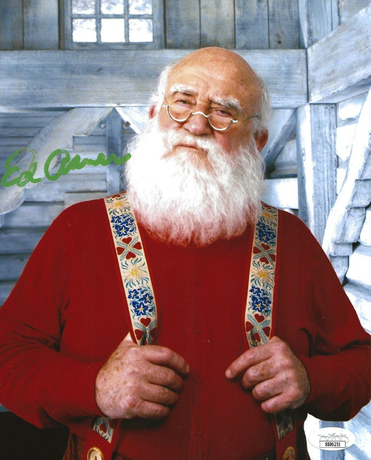 Ed Asner Elf signed Santa Claus 8x10 photo autographed JSA