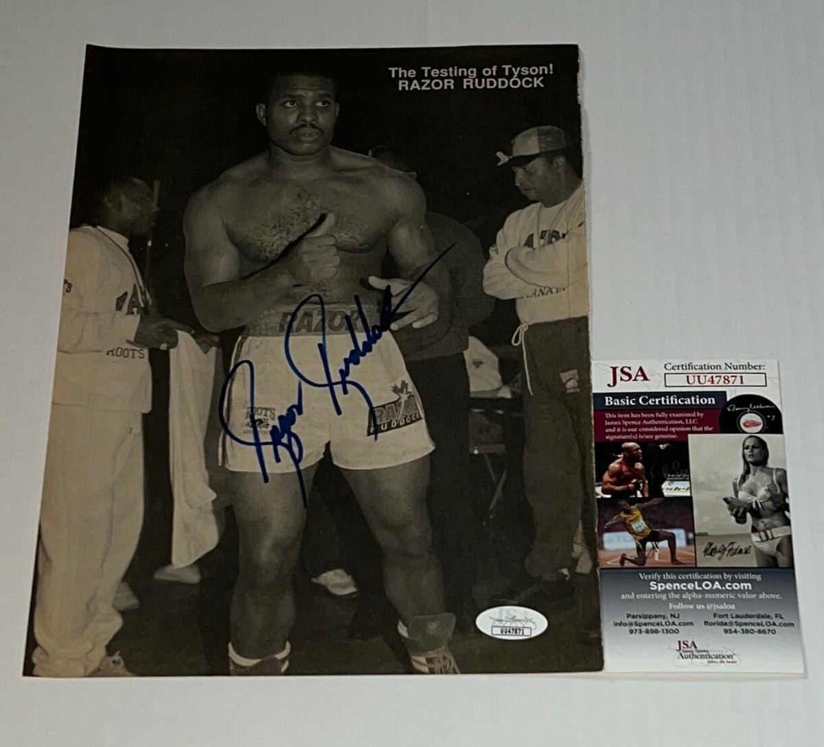Razor Ruddock signed Magazine Page Boxing Champ autographed JSA