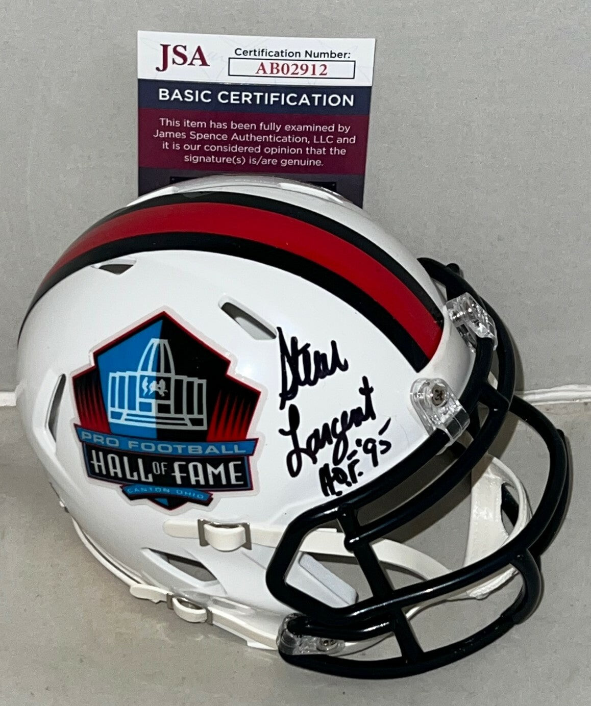 Steve Largent Seattle Seahawks signed Hall of Fame Speed mini helmet HOF Ins JSA