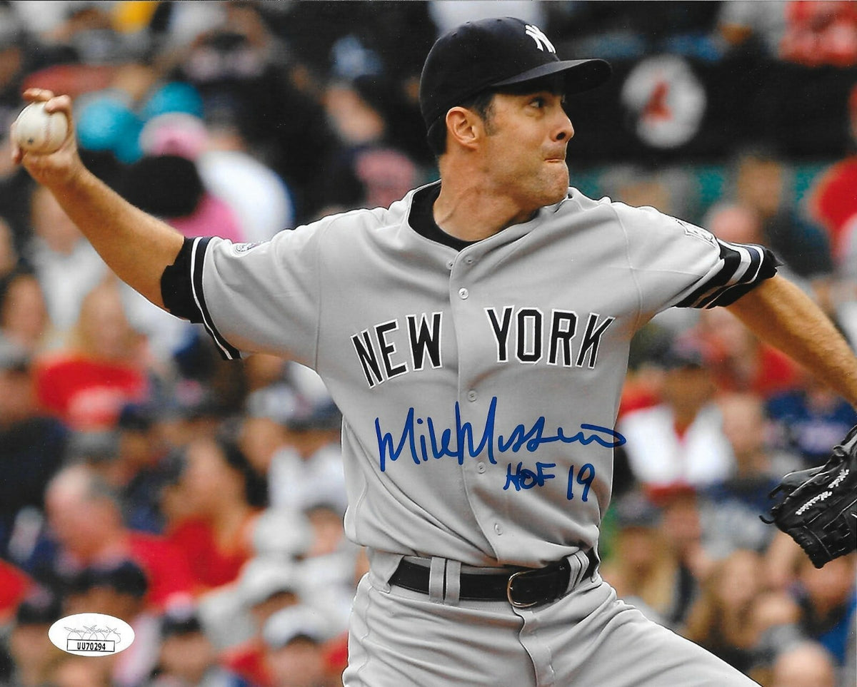 Mike Mussina signed New York Yankees 8x10 photo W/ HOF Inscription 2 JSA