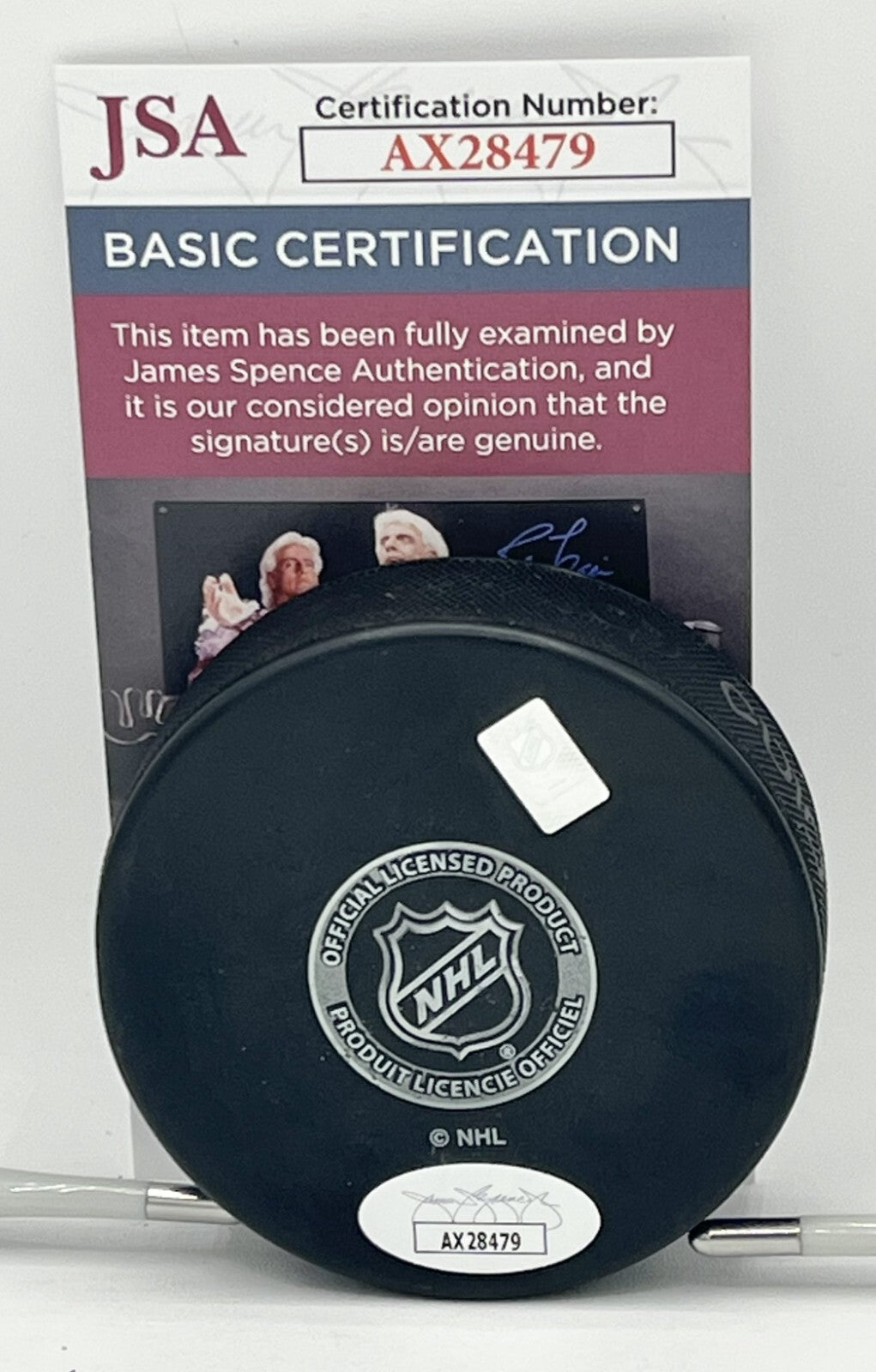 Jared Bednar signed Colorado Avalanche Logo Puck autographed JSA COA