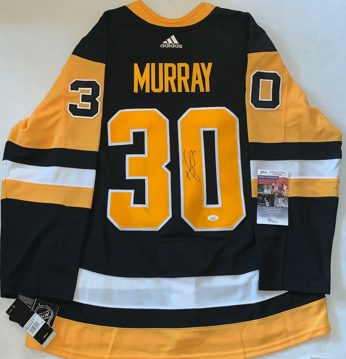 Matt Murray signed Pittsburgh Penguins Adidas Authentic Adizero jersey Pens JSA