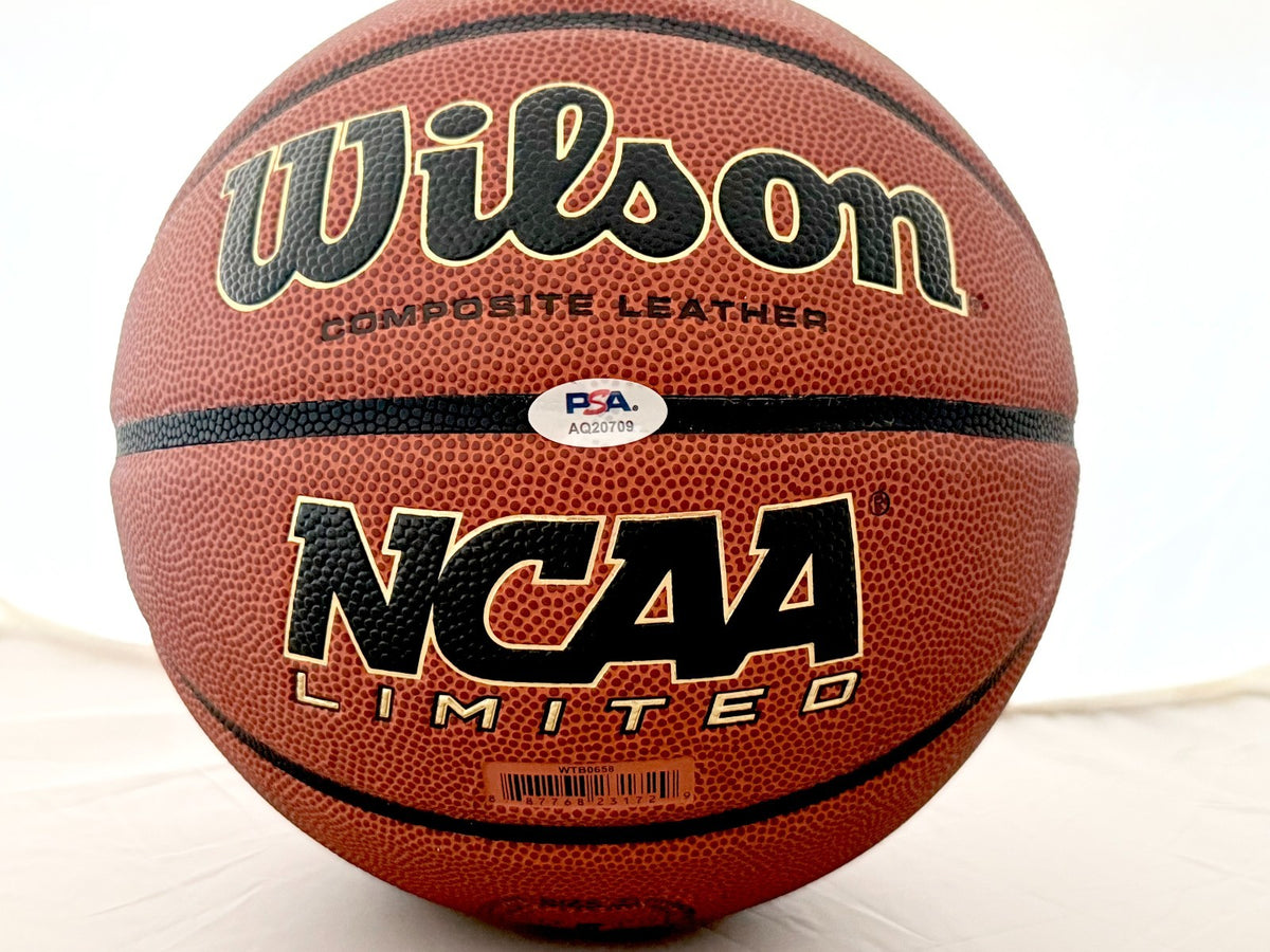 Keaton Wagler Illinois Fighting Illini signed NCAA Basketball Ball PSA COA