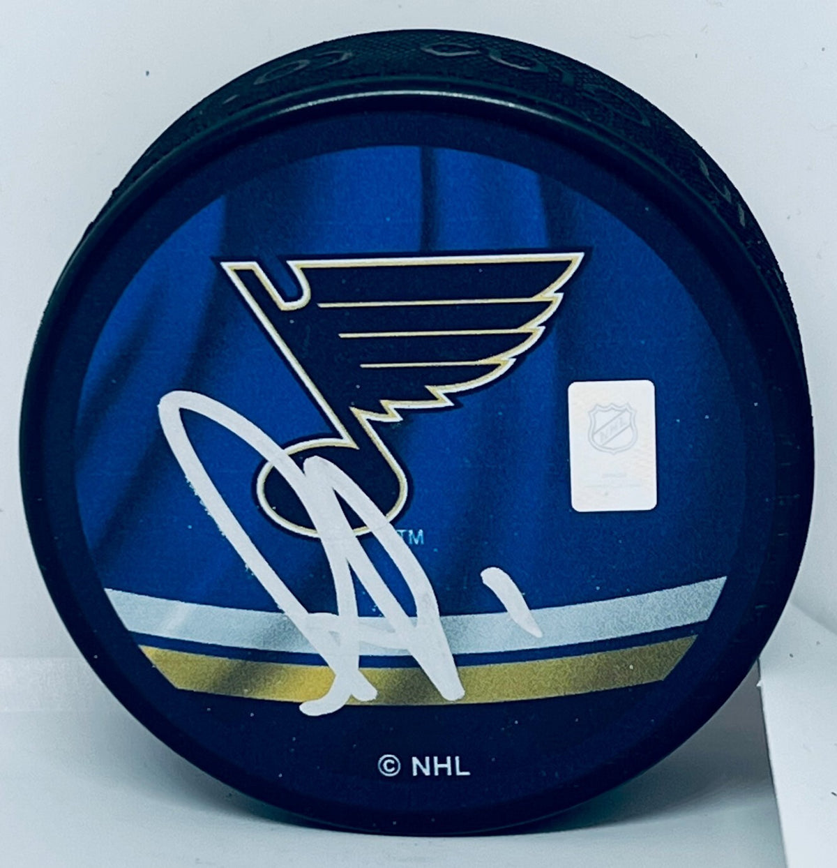 Thomas Greiss signed St. Louis Blues Reverse Retro Puck autographed