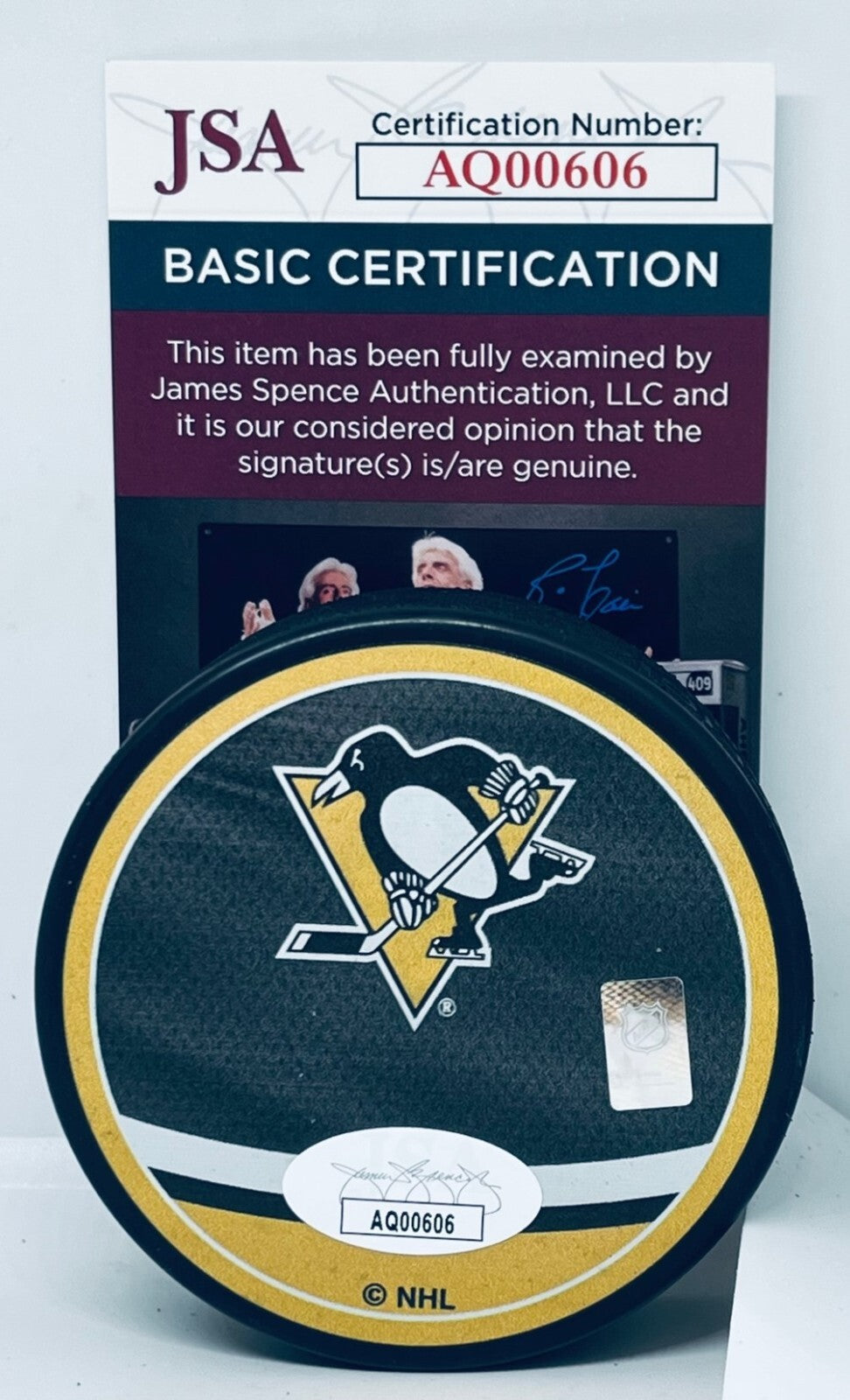 Mike Sullivan signed Pittsburgh Penguins Reverse Retro Puck autographed JSA
