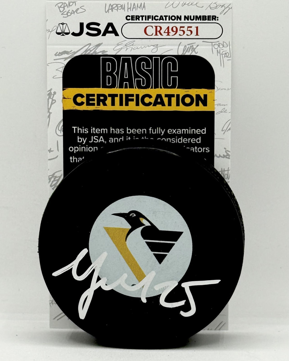 Maxime Talbot signed Pittsburgh Penguins Logo Puck autographed JSA