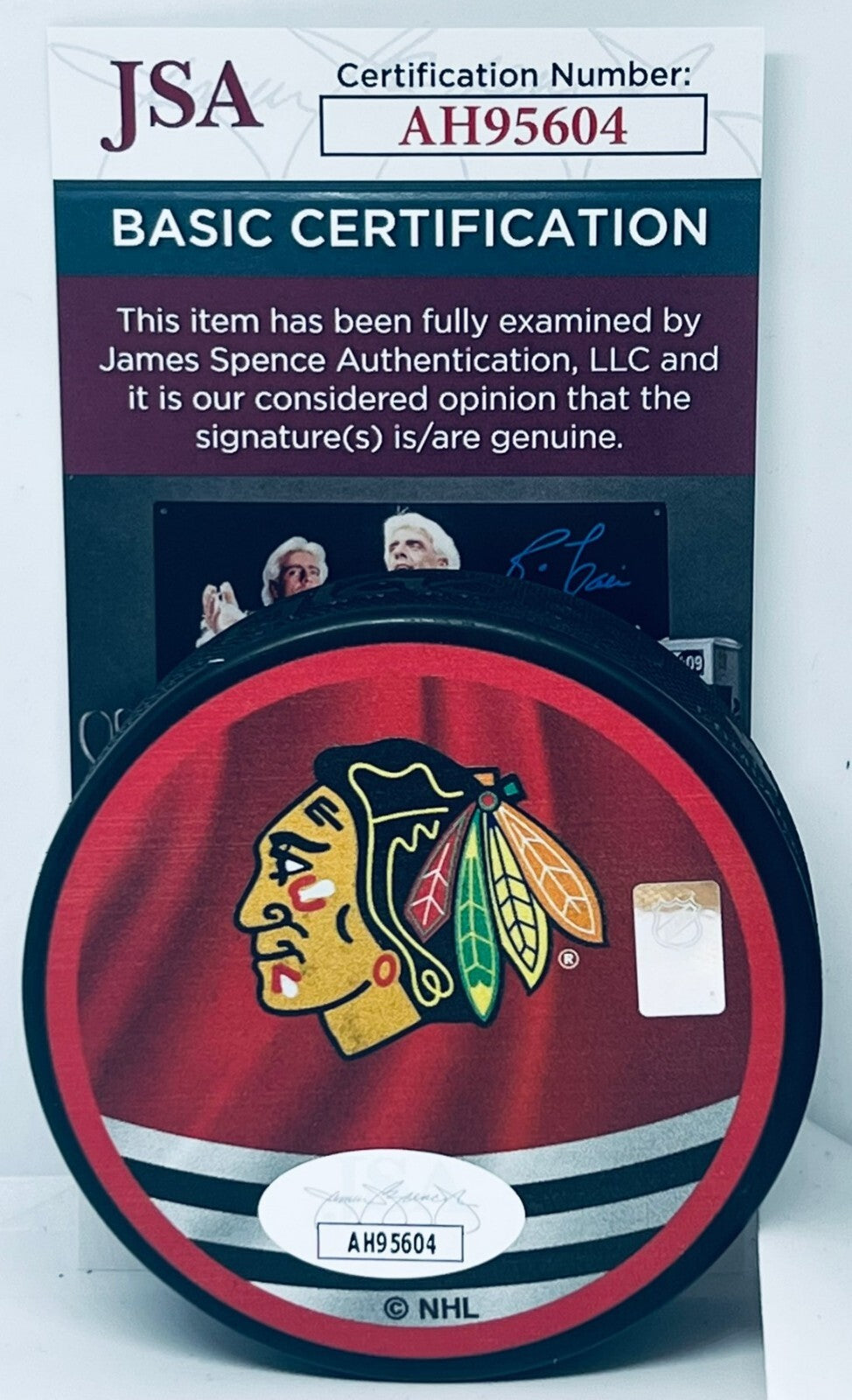 Darryl Sutter signed Chicago Blackhawks Reverse Retro Puck autographed JSA