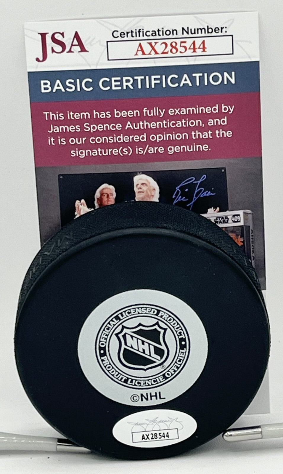 Reg Fleming signed Chicago Blackhawks Logo Puck autographed JSA