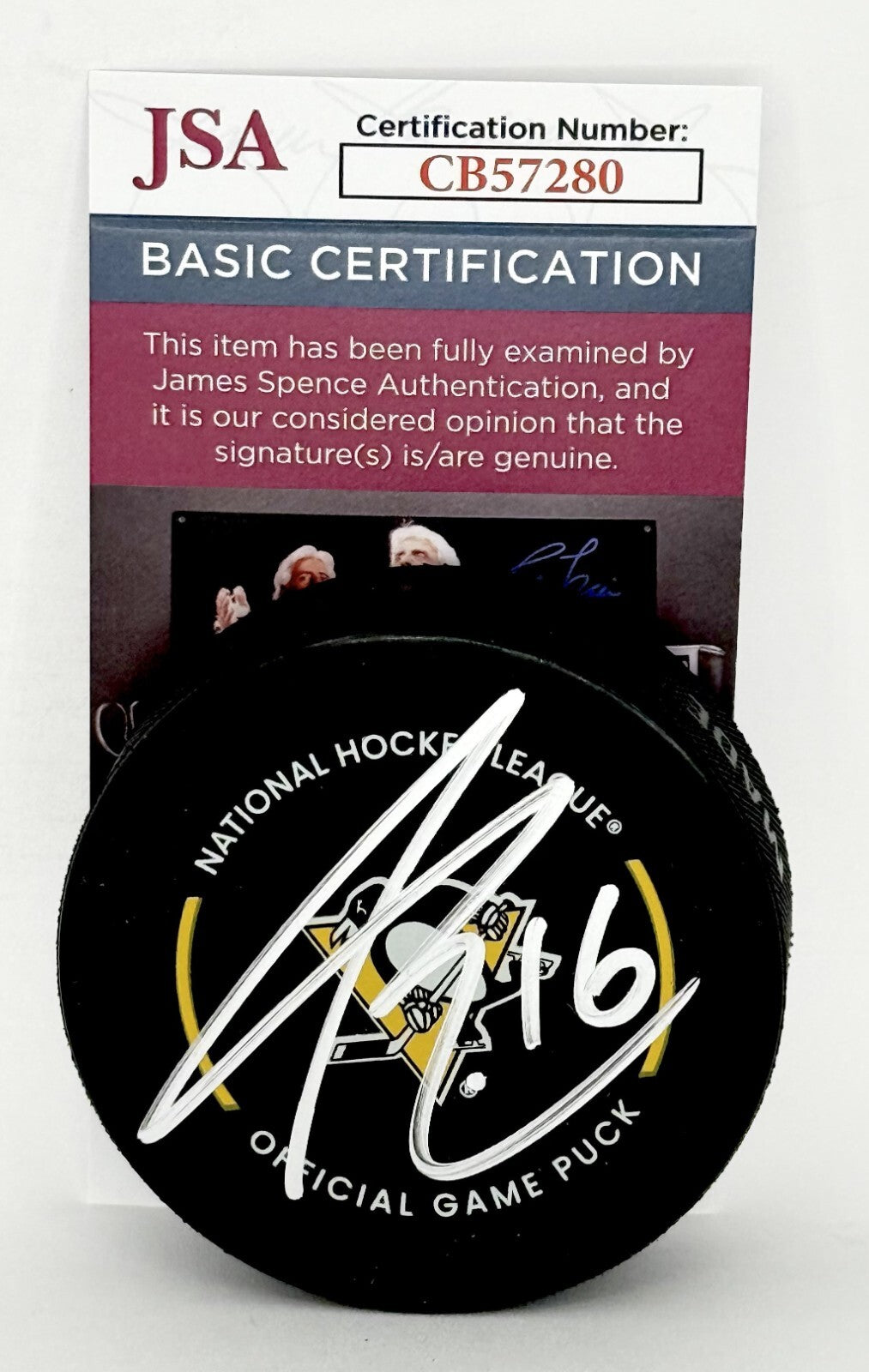 Paul Bissonnette signed Pittsburgh Penguins Official Game Puck autographed JSA