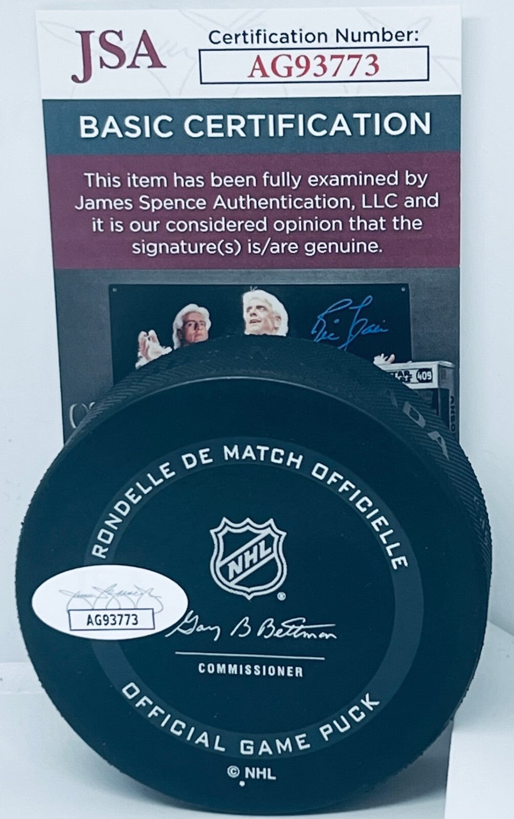 John MacLean signed New York Rangers Official Game Puck autographed JSA