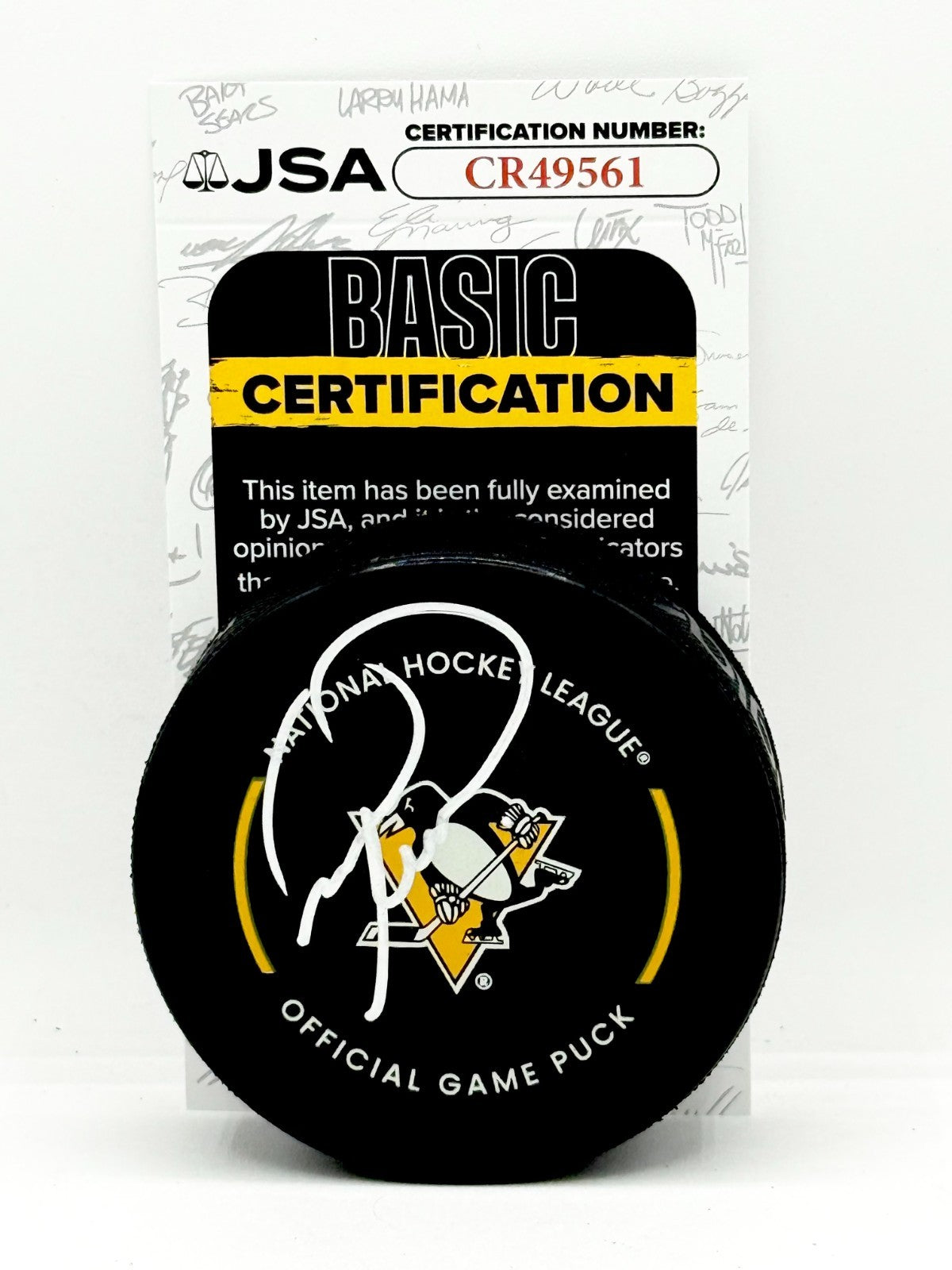 Mark Recchi signed Pittsburgh Penguins Official Game Puck autographed JSA