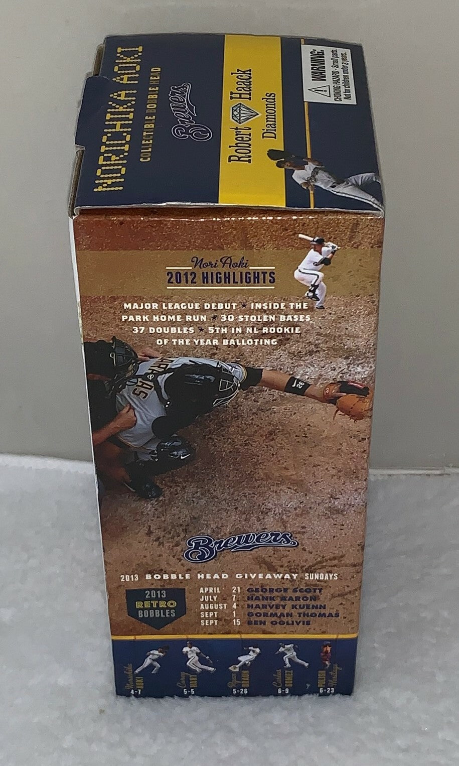 Norichika Aoki Milwaukee Brewers 2013 SGA Bobblehead NIB New in Box