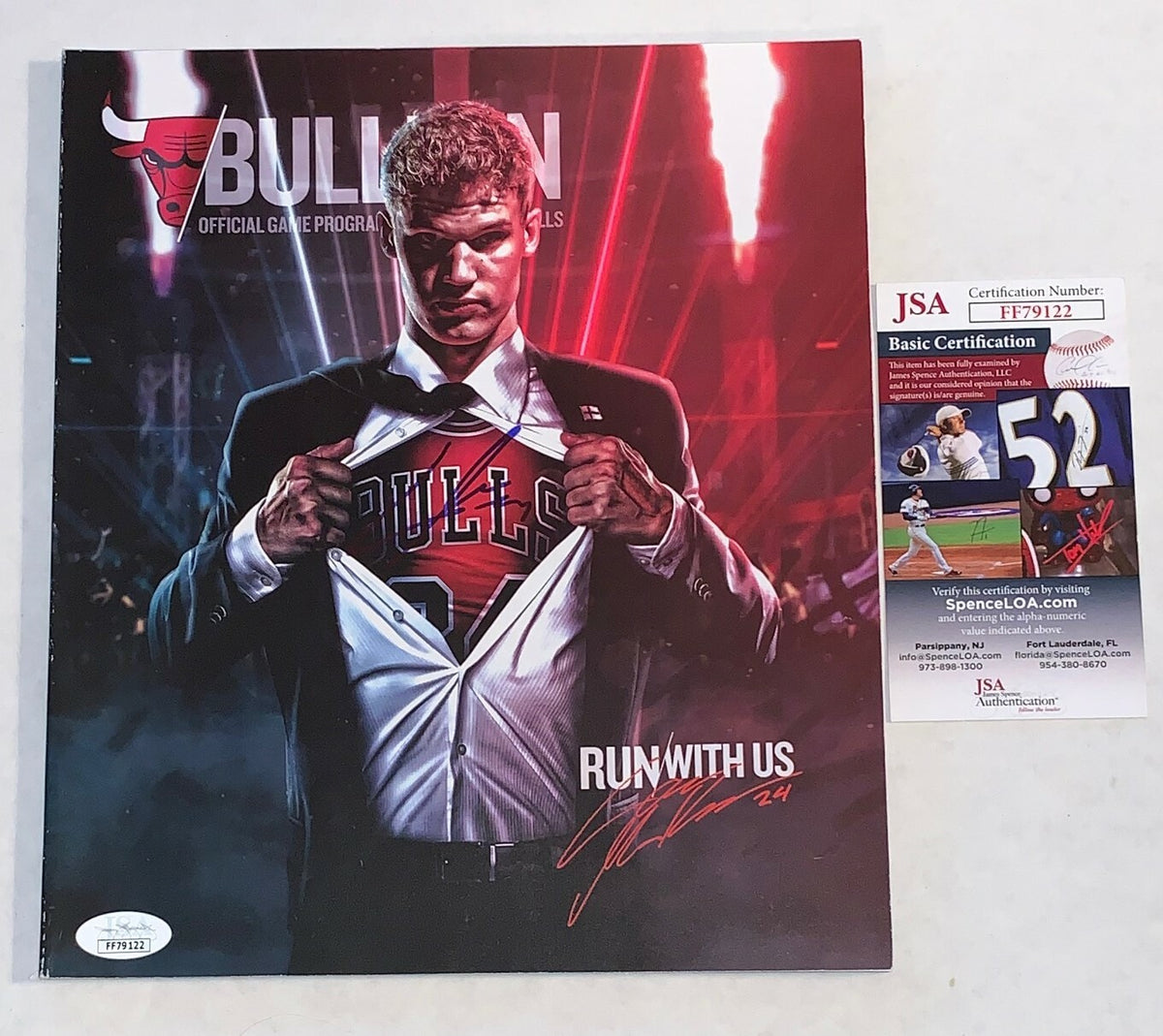 Lauri Markkanen signed Chicago Bulls Official Game Program autographed JSA