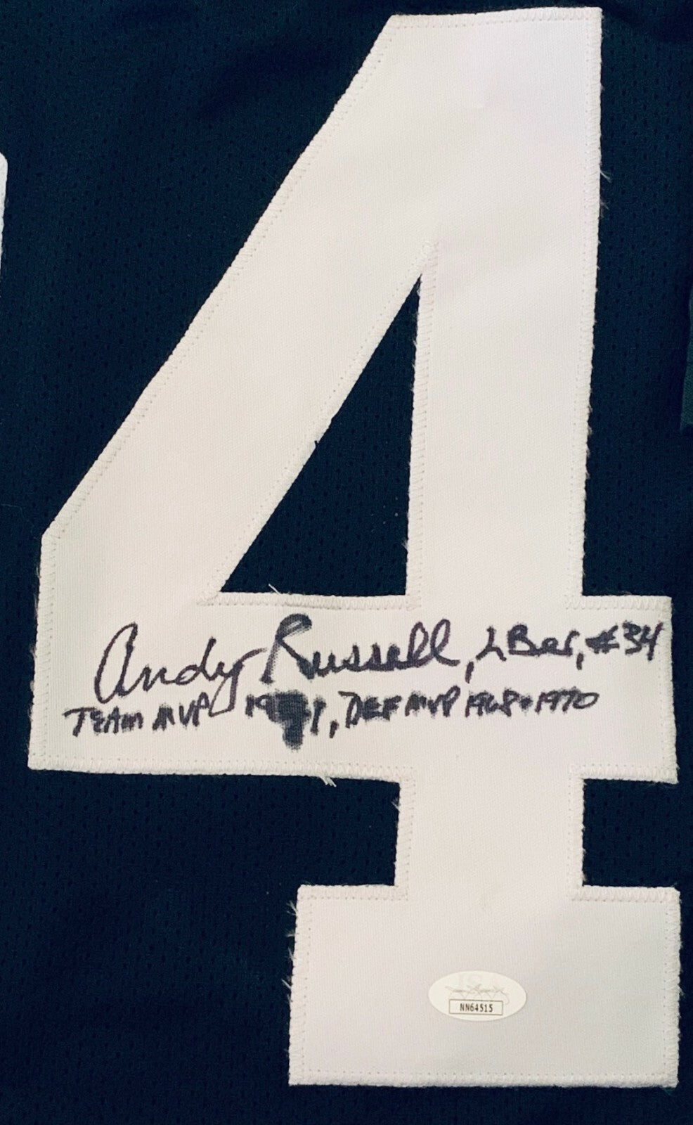 Andy Russell signed Pittsburgh Steelers jersey autographed W/ Inscriptions JSA