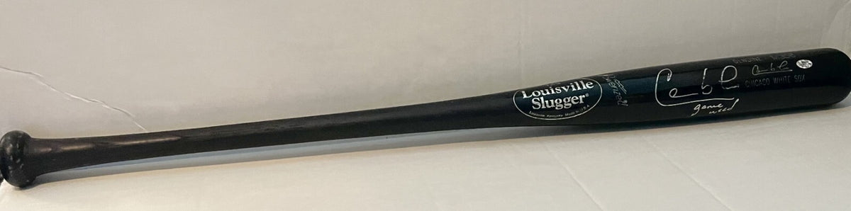 Carlos Lee White Sox signed Game Used Louisville Slugger Bat autographed Beckett