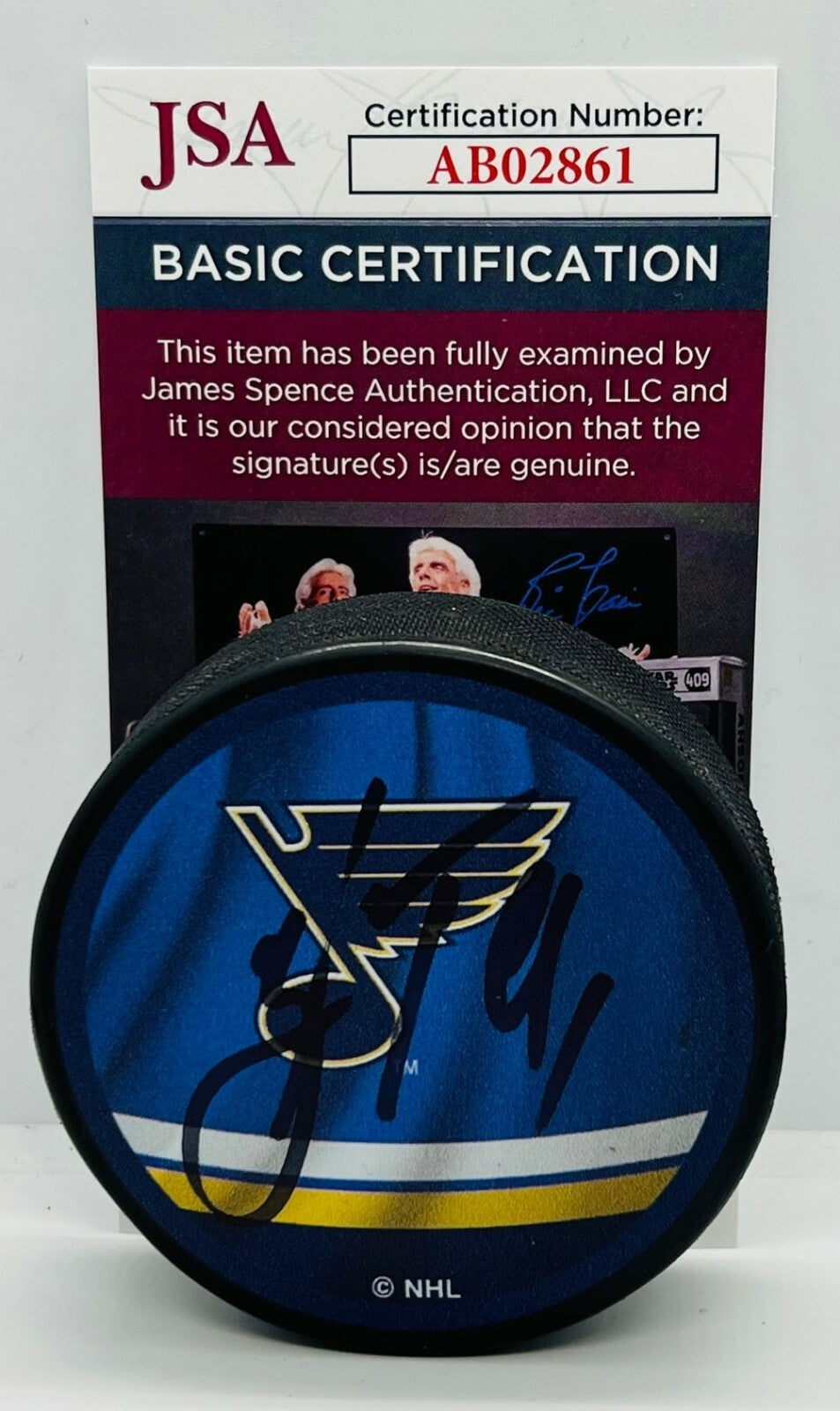 Vladimir Tarasenko signed St. Louis Blues Reverse Retro Puck autographed JSA