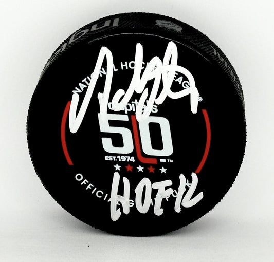 Adam Oates signed Washington Capitals 50th Game Puck W/ HOF Beckett Witnessed
