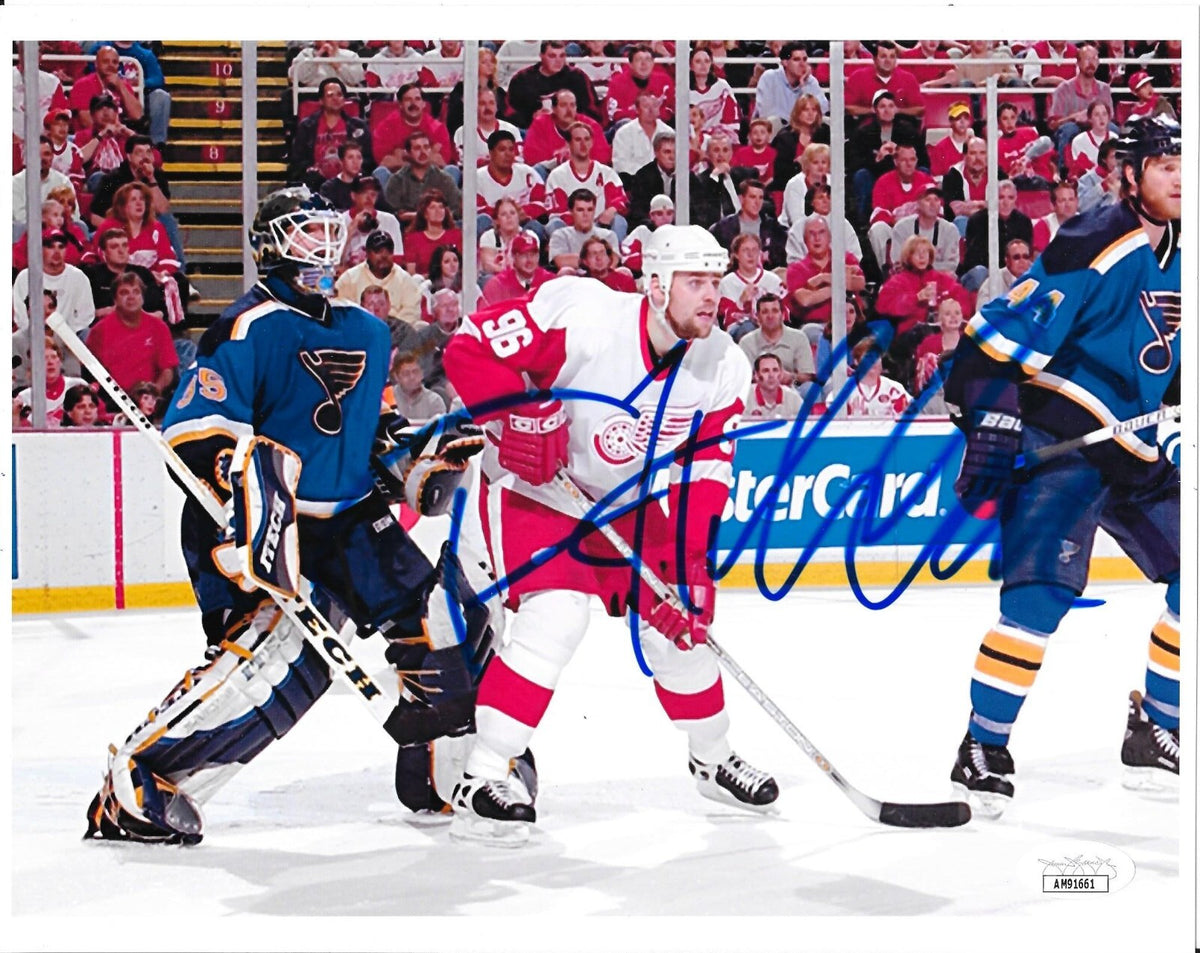 Tomas Holmstrom signed Detroit Red Wings 8x10 photo autographed JSA