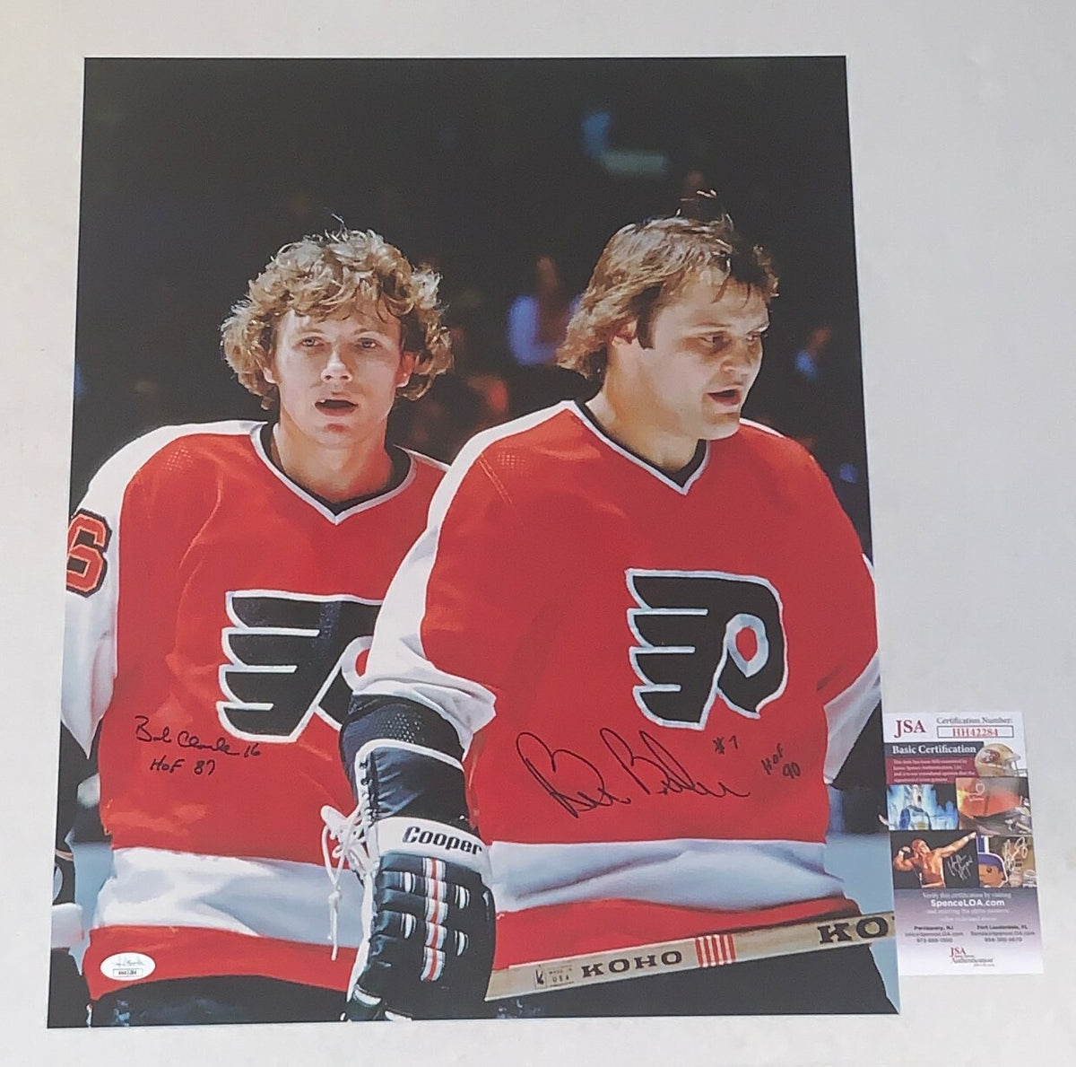 Bobby Clarke & Bill Barber signed Philadelphia Flyers 16x20 photo HOF JSA