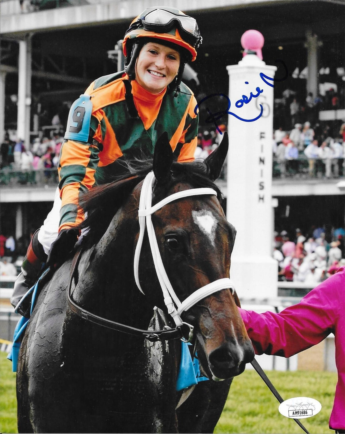 Rosie Napravnik signed Horse Jockey 8x10 photo autographed #1 JSA Certified