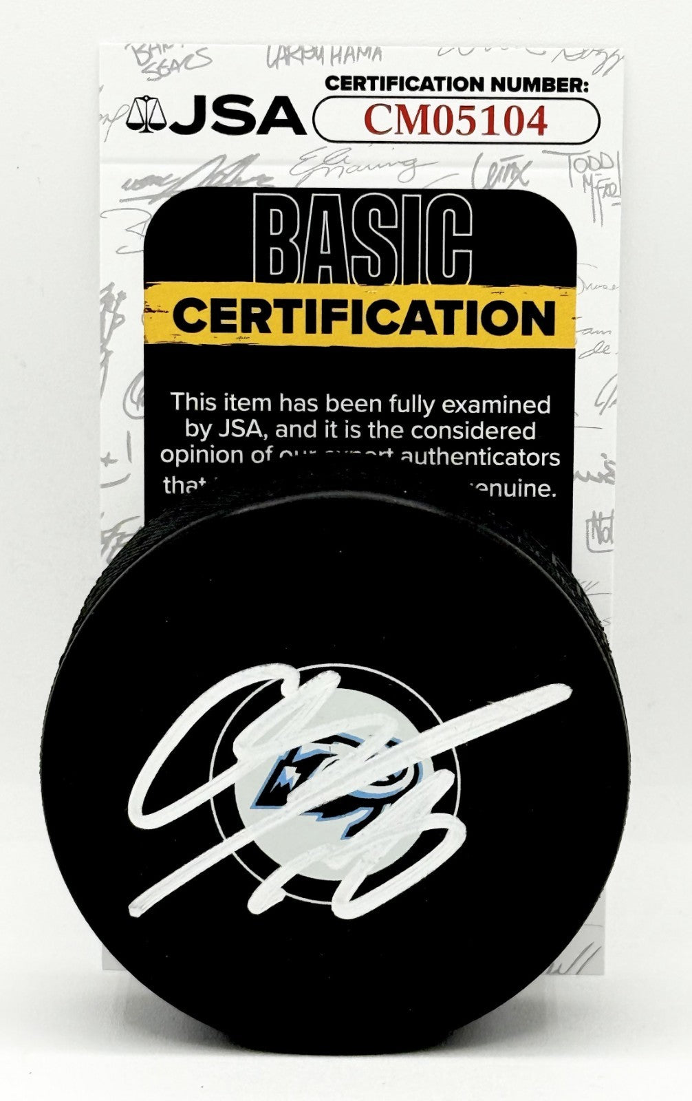 Dmitriy Simashev signed Utah Mammoth Logo Puck autographed JSA