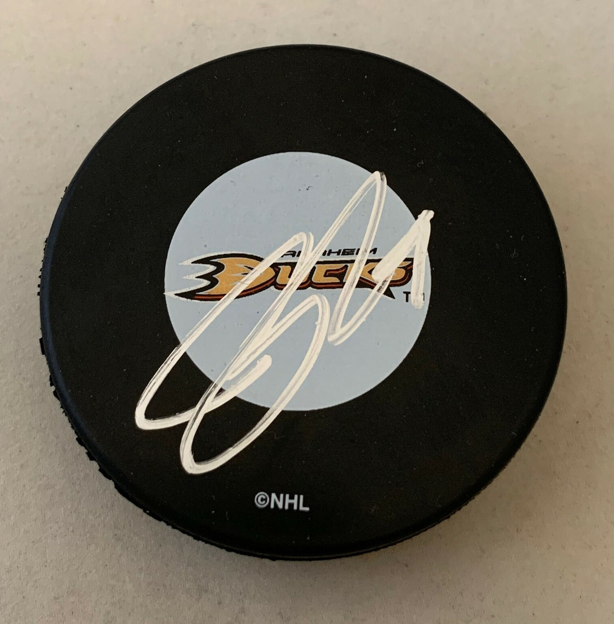 Bobby Ryan signed Anaheim Ducks Puck autographed 