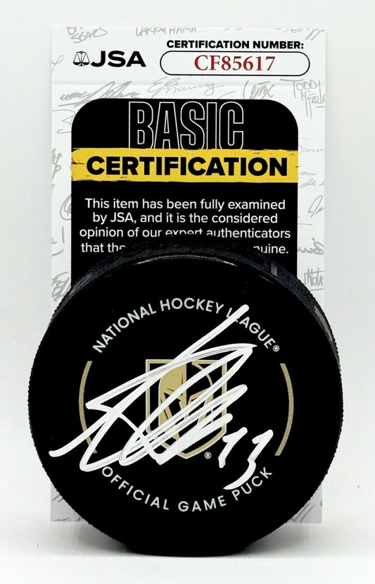 Adin Hill signed Vegas Golden Knights Official Game Puck autographed JSA