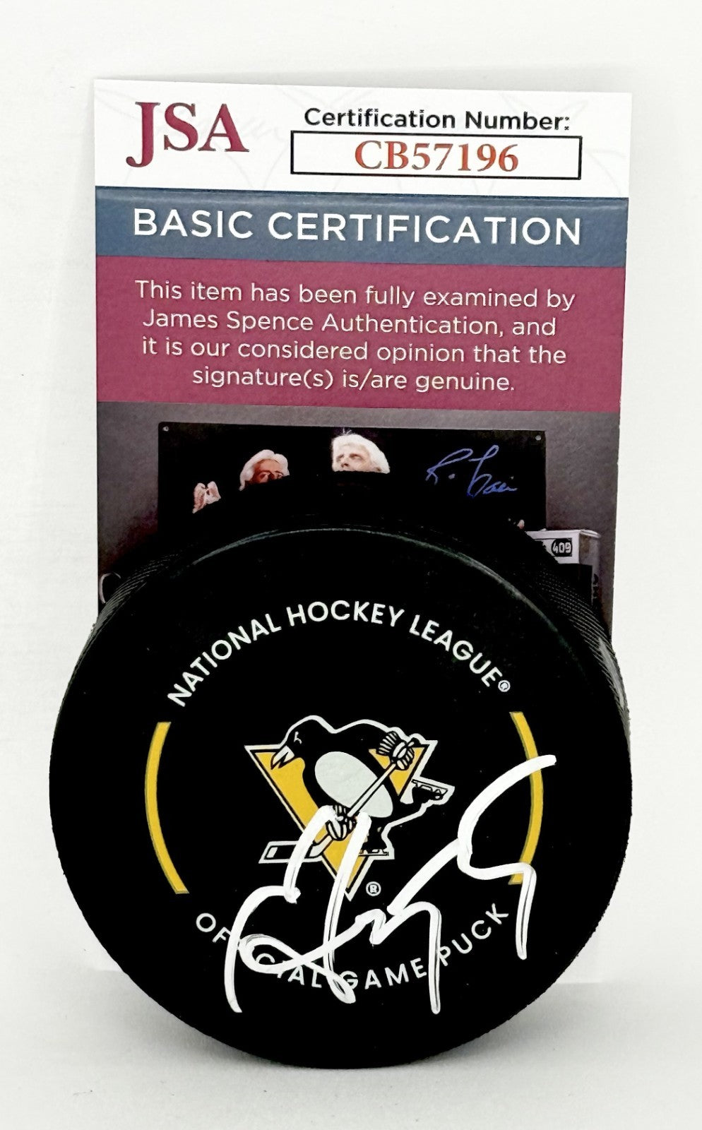 Sergei Gonchar signed Pittsburgh Penguins Official Game Puck autographed JSA COA