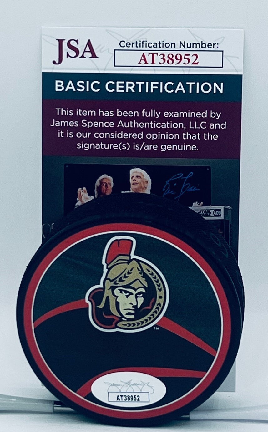 Drake Batherson signed Ottawa Senators Reverse Retro Puck autographed JSA