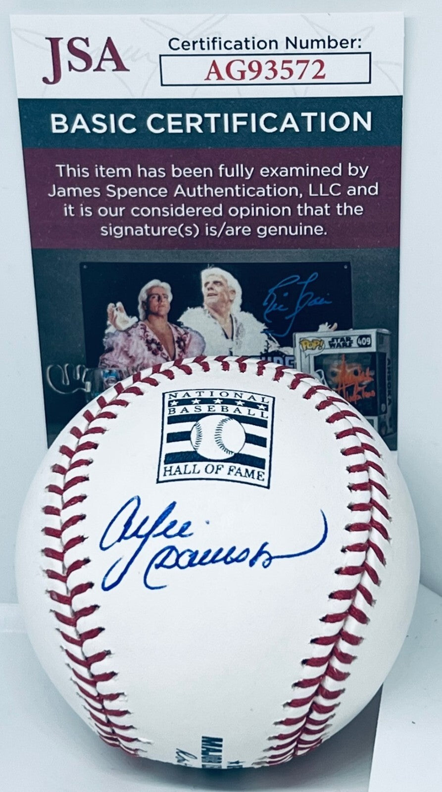 Andre Dawson Chicago Cubs signed HOF Logo Baseball Ball autographed JSA