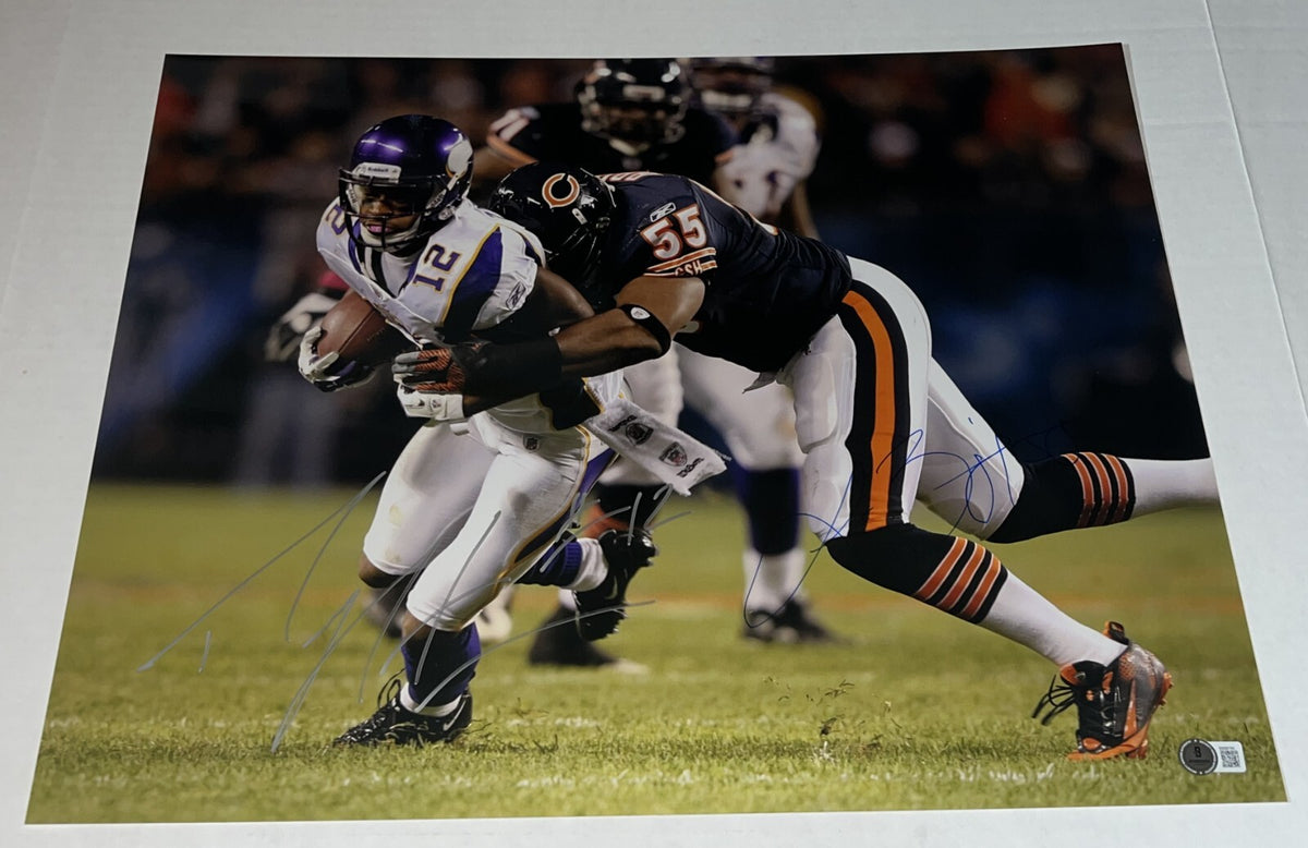 Lance Briggs & Percy Harvin signed 16x20 photo autographed Beckett COA