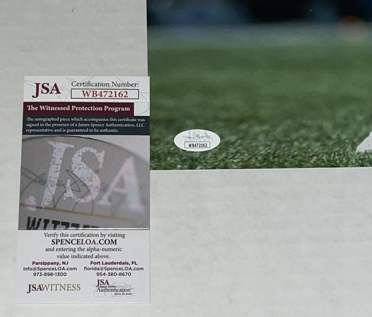 Mike Singletary signed Chicago Bears 11x14 photo W HOF Inscrip. #4 JSA Witnessed